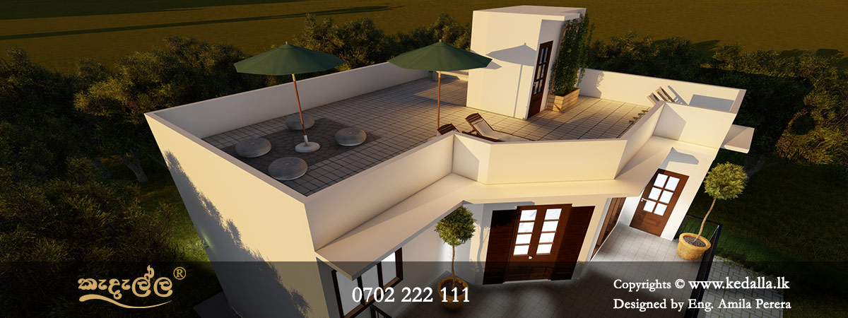 Chartered Architect designed 4 Bedroom Two Story Tarrace House Plans for a flat land in Nuwaraeliya Sri Lanka