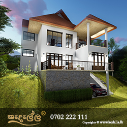 Luxury 4 Bedroom house plan for a hillside land designed by architectural firm in Kegalle Sri Lanka