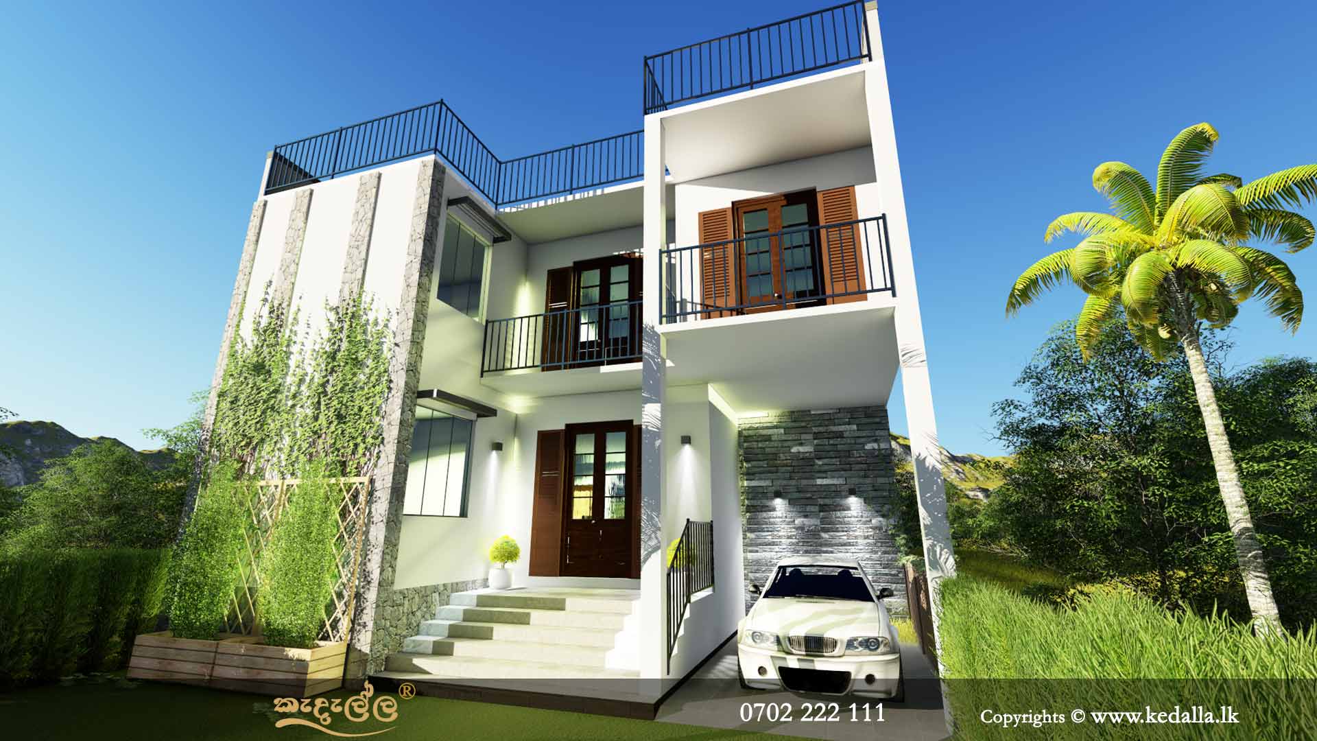Luxury Box Type Modern House Plan presents rectangular shapes, flat roof terrace, large windows and doors