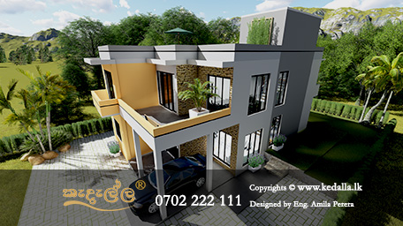 A Low Cost House Plans in Sri lanka with Photos. All 4 Bedrooms are Well-Sized and Dining Room Open into a Large Open Living