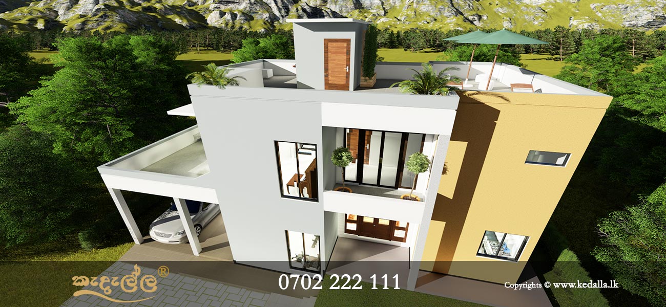 An architect in sri lanka designed modern box model house plan
