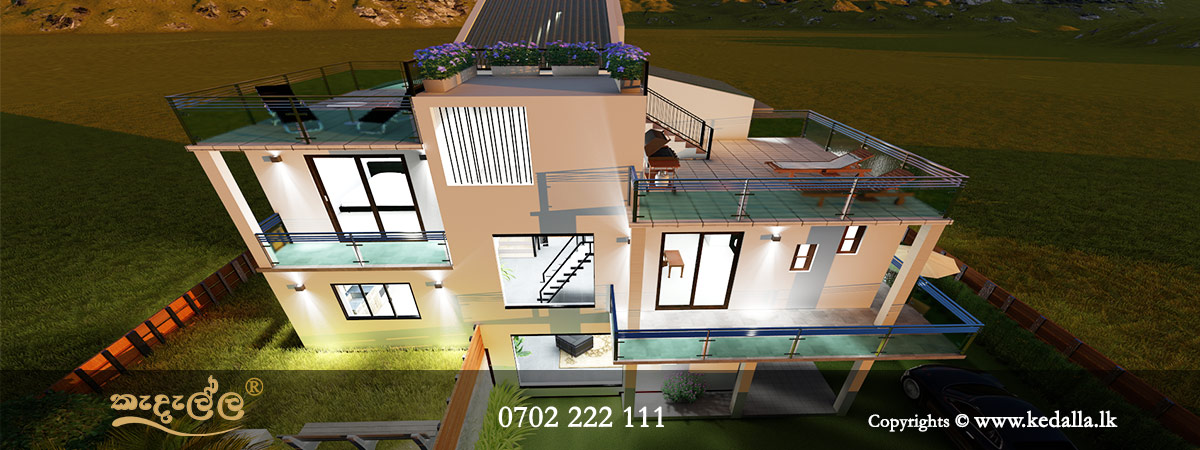 Architects in Sri Lanka designed modern two story home plan