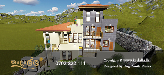 Elevated Two Level Three Story Home Designs done by Best House Planners in Matale Sri Lanka