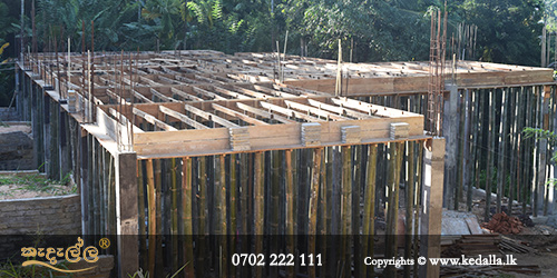 House design and build contractors in sri lanka use traditional timber formwork for concrete slabs