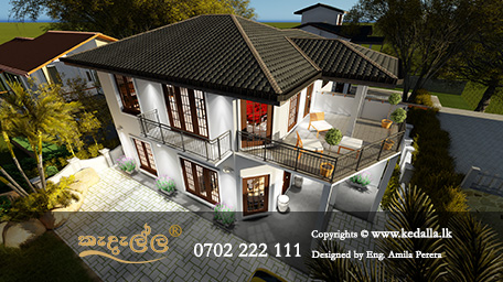 A Home Design Sri lanka with Estimated Cost to Build in Flat Lots.The Architectural Home Plan Designed by Architects in Kandy
