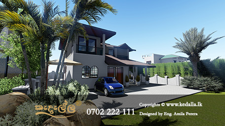 A Stylish House Plan Design in Sri lanka for a Sloping Land with Luxury Amenities and Intricate Detailing by Kedella Homes