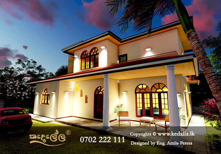 Chartered Architects Designed House Plans Sri Lanka with Four Bedrooms, Two Bathrooms, Living Space and Luxurious Amenities