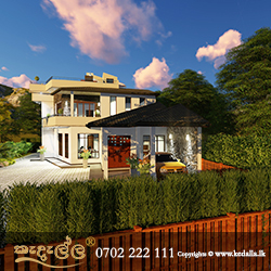 Modern contemporary four bedroom home plan with parapet Wall designed by Architect in Kandy Sri Lanka
