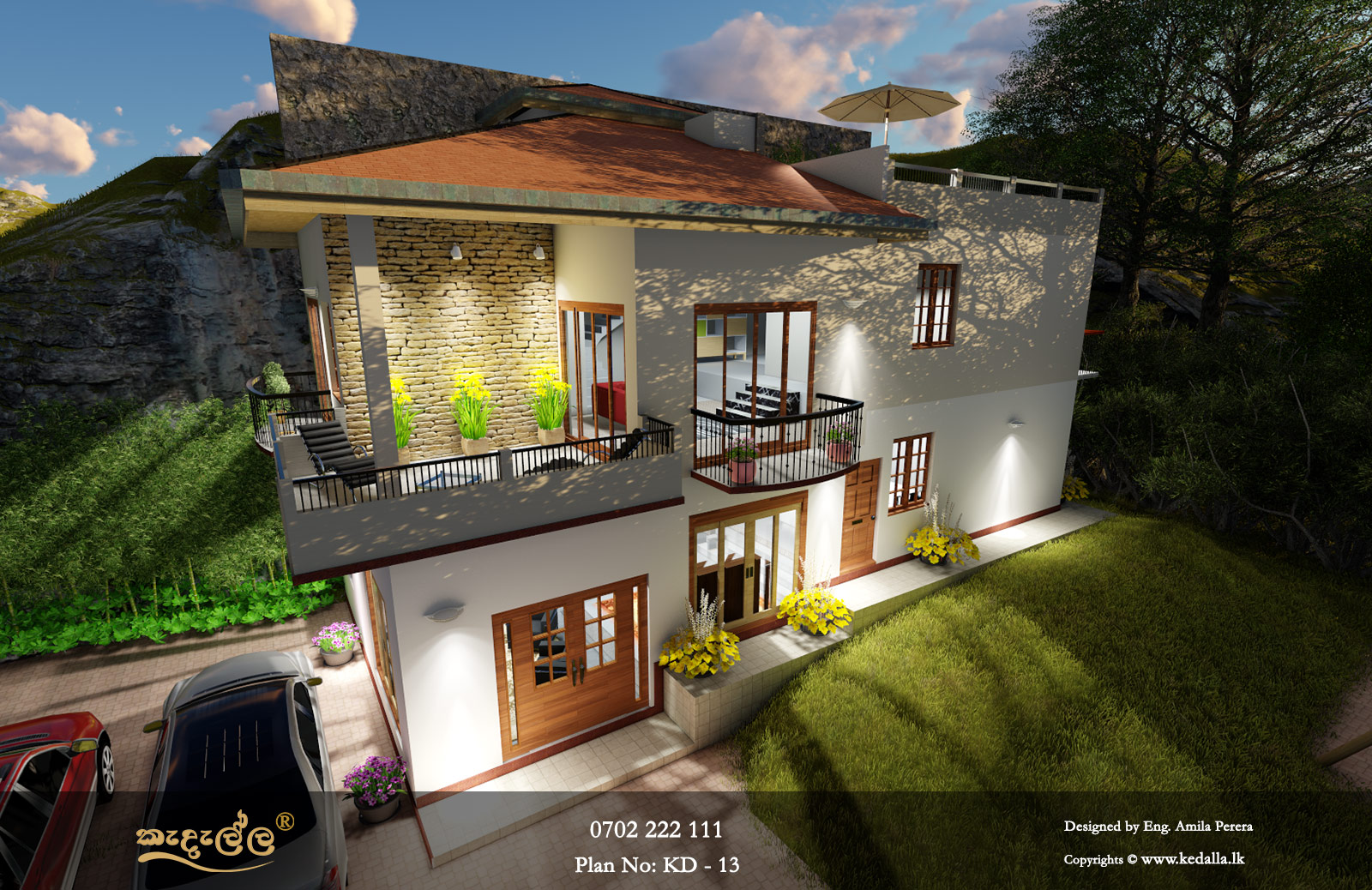 A gorgeous house design for sloping land in sri lanka. Unlike designing on a level site, the first consideration for a house plan on a sloping site is to develop cross sections through the site which shows the slope of the land