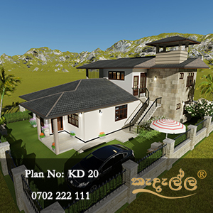 A Two Story House Plan with 3 Bedrooms and Two Bathrooms Designed by Kedella Homes Warakapola