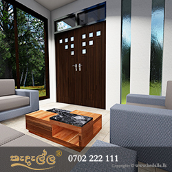 Living Room of a modern single story small house plan in Kandy Sri Lanka