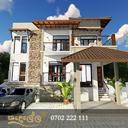 Two story house plans with exterior decorative stone walls make your home look like castle