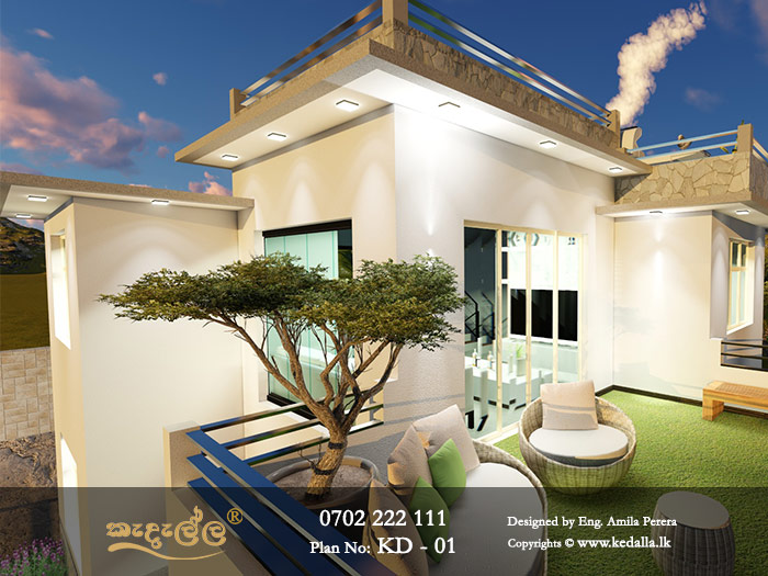 This is a two storey small house design that comes with four bedrooms, 3 toilet and baths, and one garage fit for a family car.