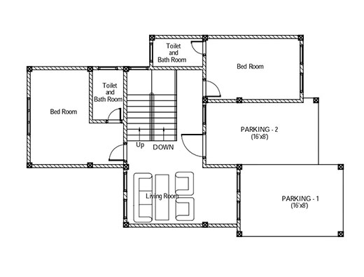 First floor plan of house for sale in Hanthana Kandy Sri Lanka