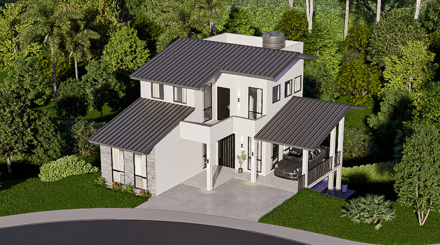 3 Story 2 Bathroom 4 Bedroom House for sale in Kandy Sri Lanka Kedella Homes Signature Villas in Hanthana Villa 3 3D Plan 10