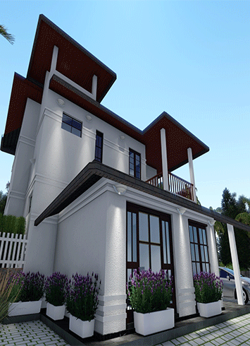 Roof Type 3D House Plan Designed by Kedella Homes