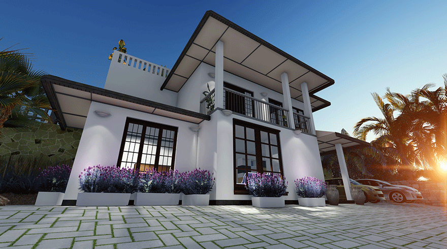Timeless Architectural 3D Home Design with Two Floors