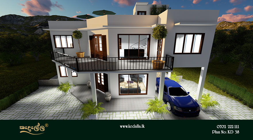 3 Bedroom 2 Bathroom Two Story Box Type House Design 