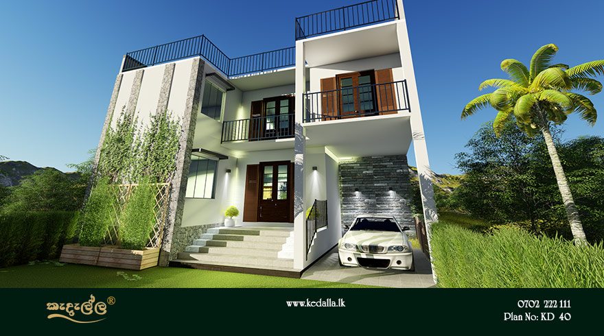 3 Bedroom 2 Bathroom Two Story Box Type House Design 
